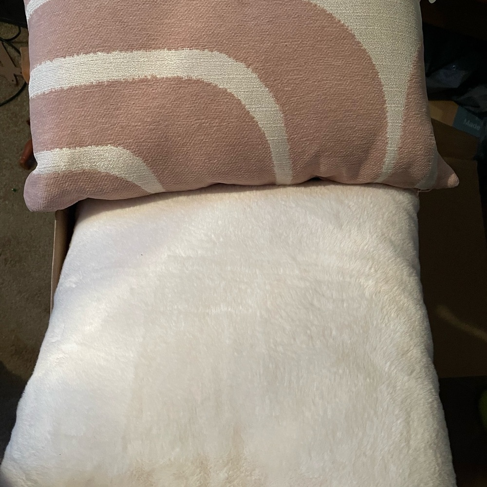 Elegant Pink and White Pillow